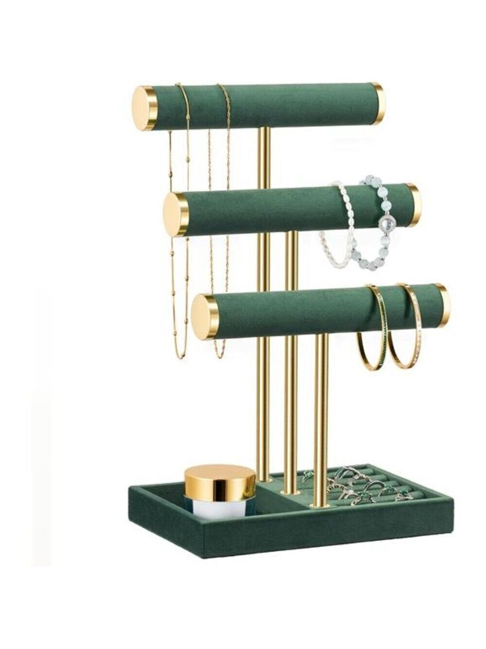 Bracelet Holder Jewelry Display Velvet T Bar Organizer Necklace Ring Watch Stand